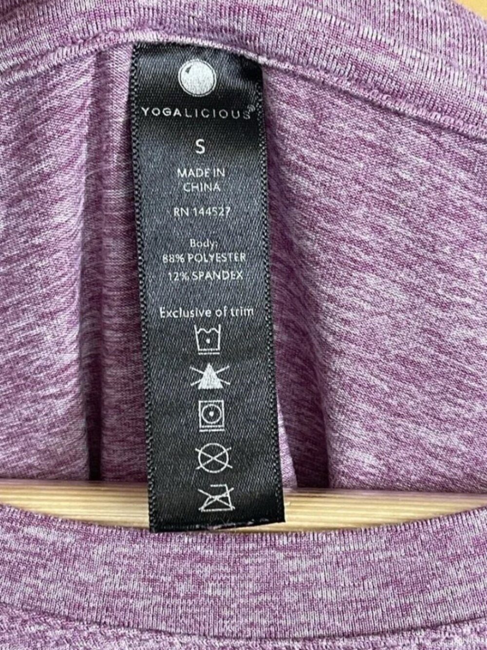 Yogalicious🌸 Sz S Crop Top Purple* Mauve Space Dye* Twist-Front - Picture 8 of 13